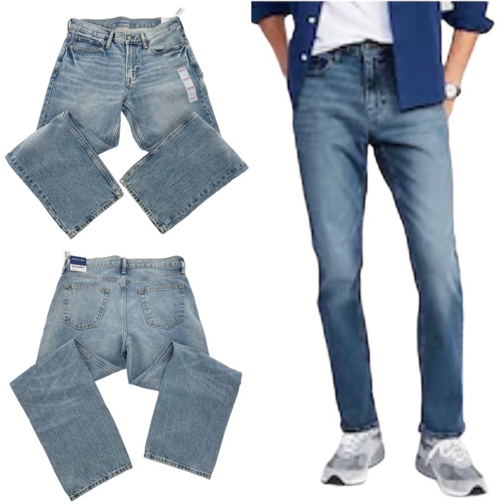 Men’s Old Navy Original Loose Fit Light-Medium Blue Denim Jeans 33x32 NWT